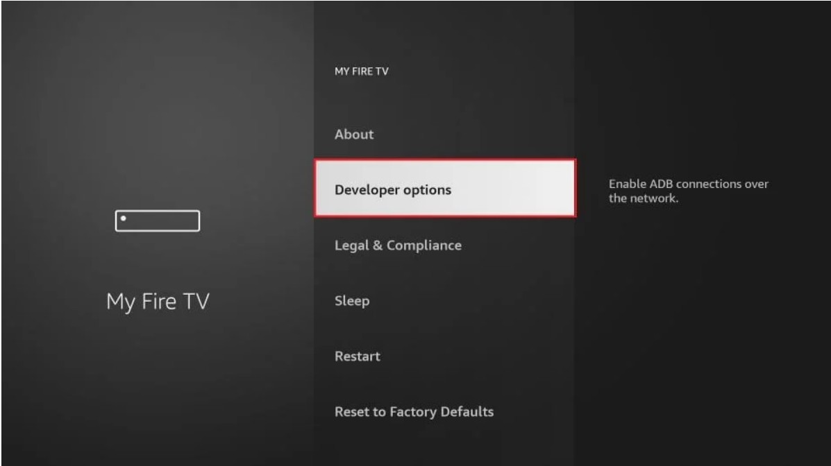 Options développeur Fire Stick